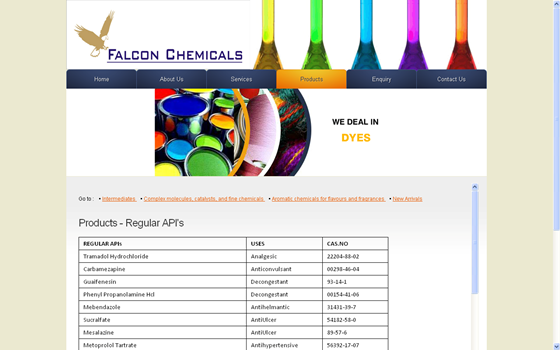 Websites: Falcon Chemicals
